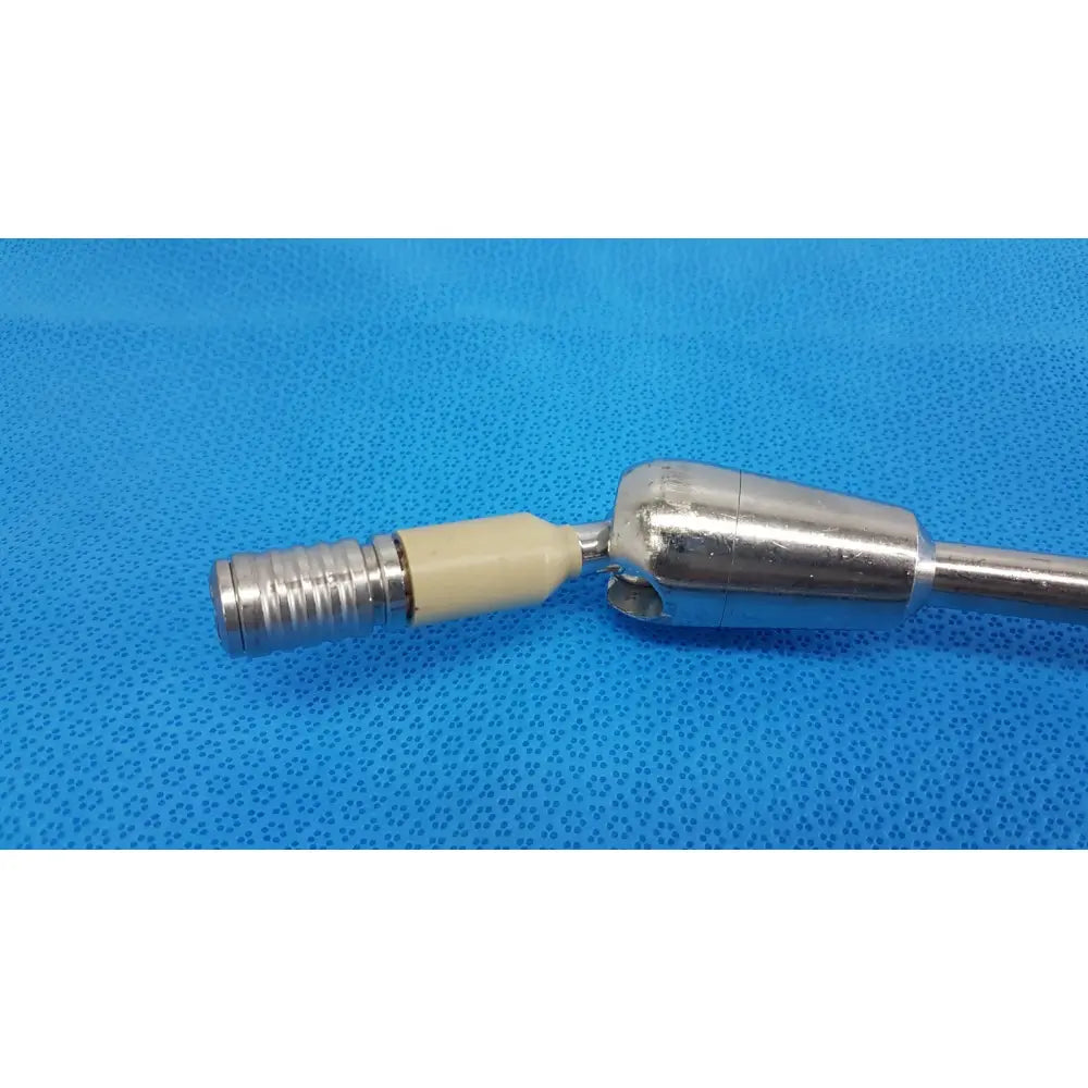 Silver aesculap ff168r u-shaped arm surgical retractor with beige plastic handle and metallic components