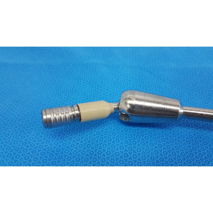 Silver aesculap ff168r u-shaped arm surgical retractor with beige plastic handle and metallic components