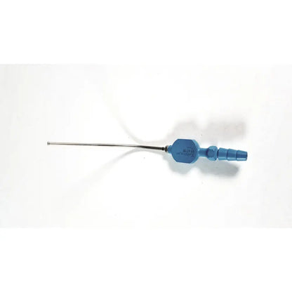 Blue plastic aesculap gf 471r catheter with metallic needle tip used as 471r fukushima suction tube in neurosurgery