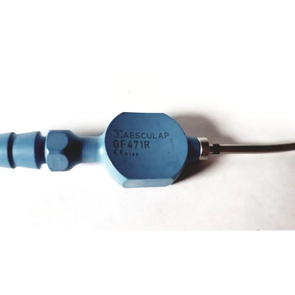 Blue hexagonal aesculap gf 471r fukushima suction tube engraved with brand and model for surgical neurosurgery use