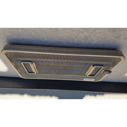 Metal mesh ventilation grille with two rectangular handles on the sides on the back of aesculap jf257r sterilization case tray pn2089a modified