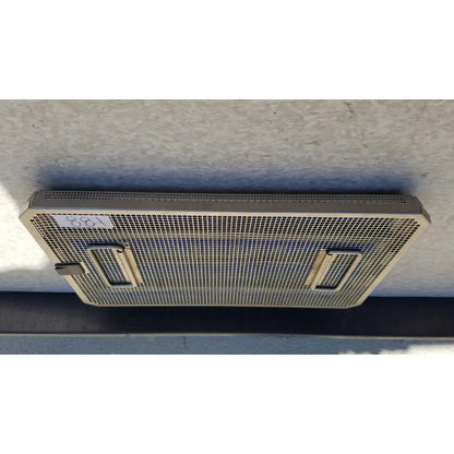 Metal mesh ventilation grille with beige finish and side handles for aesculap jf257r sterilization case tray pn2089a modified