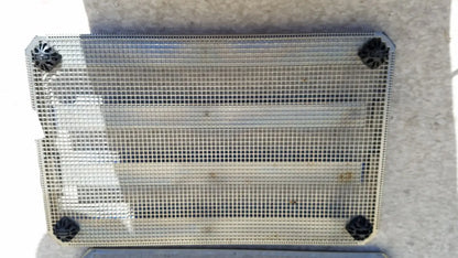 Rectangular metal mesh aesculap jf257r sterilization case tray with black plastic corner feet for medical use