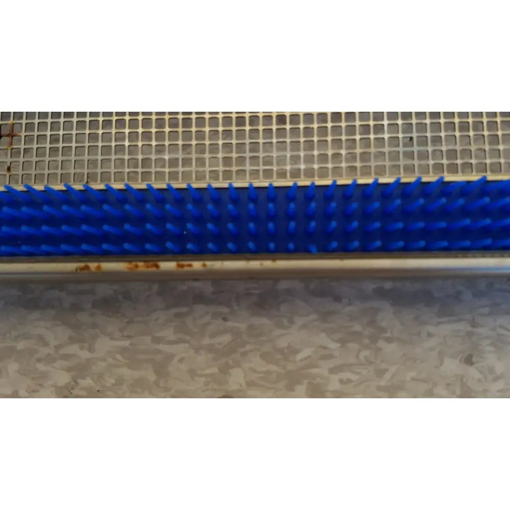 Blue plastic bristle brush with metallic base for aesculap jf257r sterilization case tray pn3046a modified