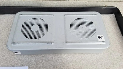 Silver rectangular aesculap jn821 sterilization case with two circular perforated grilles and matte finish