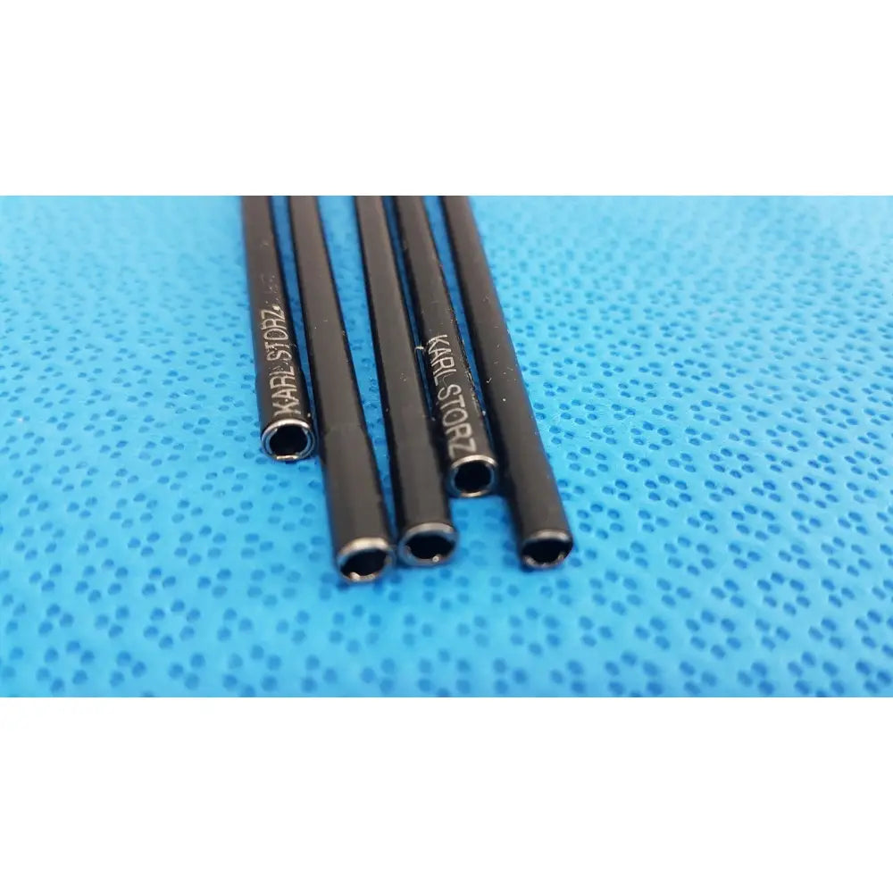 Black cylindrical aesculap laparoscopic grasper tubes engraved karl storz for medical use lot of 5 model 33300
