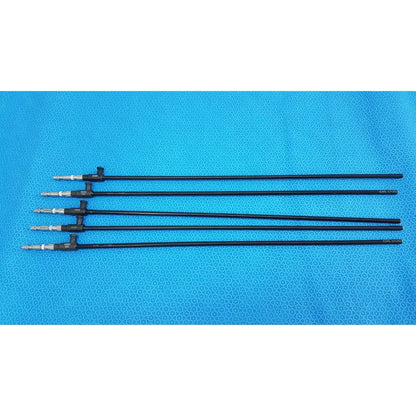 Black aesculap laparoscopic grasper model 33300 reuse medical endoscopes with metallic connectors and labeled tips lot of 5