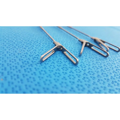 Silver aesculap laparoscopic instrument surgical forceps with sleek metallic finish and precision-engineered jaws reuse medical
