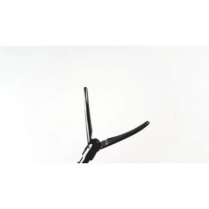 Black aesculap maryland curved grasping forceps with textured serrated jaws and smooth pivot joint surgical instrument