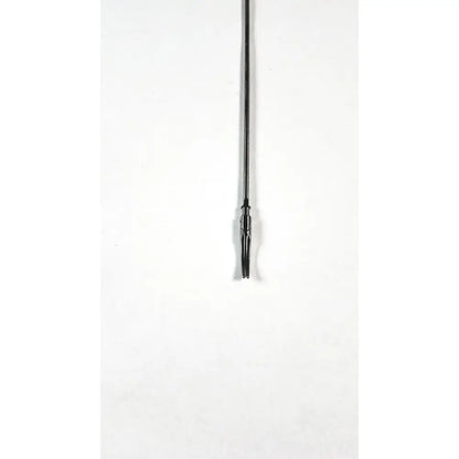 Black metal aesculap maryland curved grasping forceps insert with slender shaft and finely threaded tip for precision use