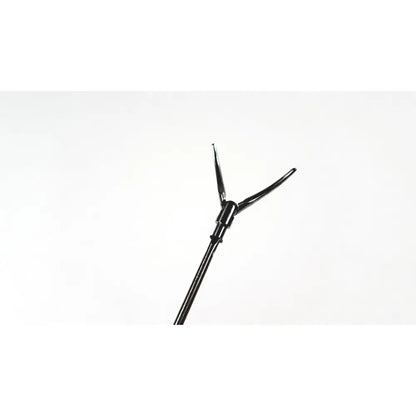 Black metal aesculap maryland curved grasping forceps insert with serrated curved tip and slender shaft for surgical use