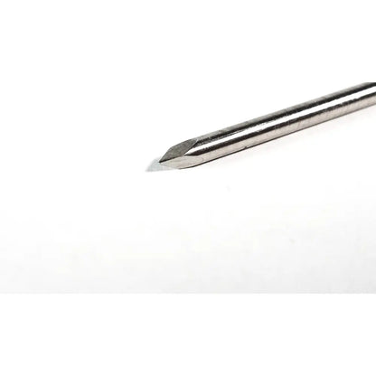 Shiny metallic aesculap maryland dissecto insert with sharp pointed tip and textured shaft for laparoscopic surgery