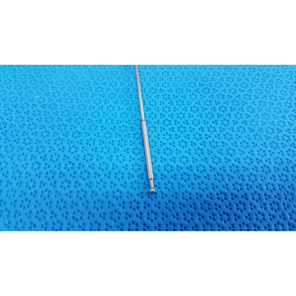Silver telescopic antenna with metallic finish and segmented design of aesculap pm618r laparoscopic instrument
