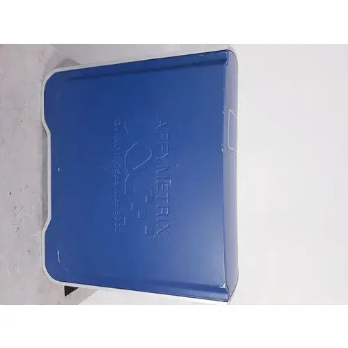 Blue plastic xbox 360 console case with embossed logo and white trim for affymetrix genechip scanner 3000