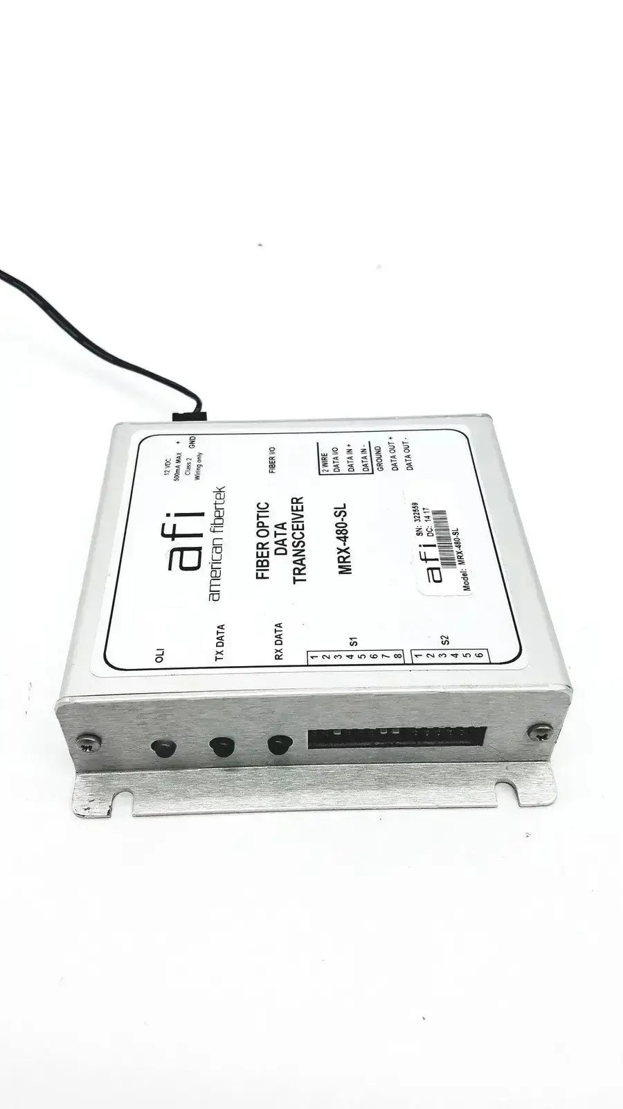 afi American Fibertek Fiber Optic Data Transceiver MRX-480-SL Fiber Optic Data Transceiver, second-hand product photo 3