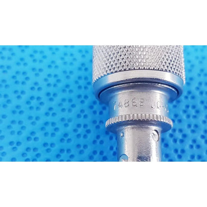 Silver metal socket wrench handle with knurled texture and engraved markings for agilent bnc male coaxial adapter