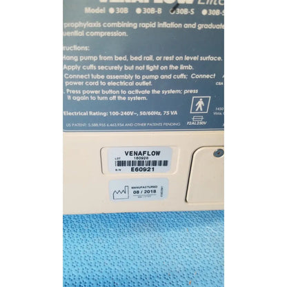 Beige Aircast Venaflow Elite model 30b medical inflation pump with black labeling for Venaflow Elite DVT prophylaxis