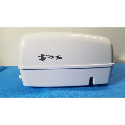 White plastic fox brand nebulizer with curved top and black logo side for airflo bathing cushion air compressor use
