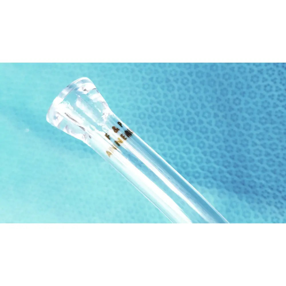 Clear glass airfree flushing adapter pipe with engraved markings for schlenk line glassware lab inert gas transfer