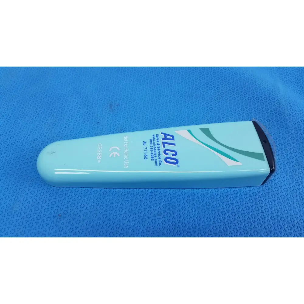 Light blue plastic tube of alco hand sanitizer for use with clean remote cr2bb medical healthcare devices