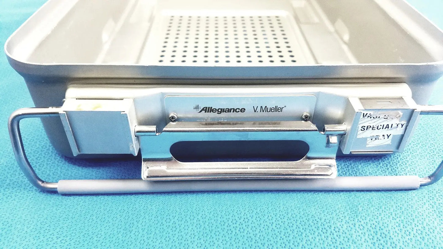 Reuse Medical Allegiance V. Mueller CD2-4B Mid-Length Perforated Sterilization Container Sterilization Trays & Cases, second-hand product photo 1