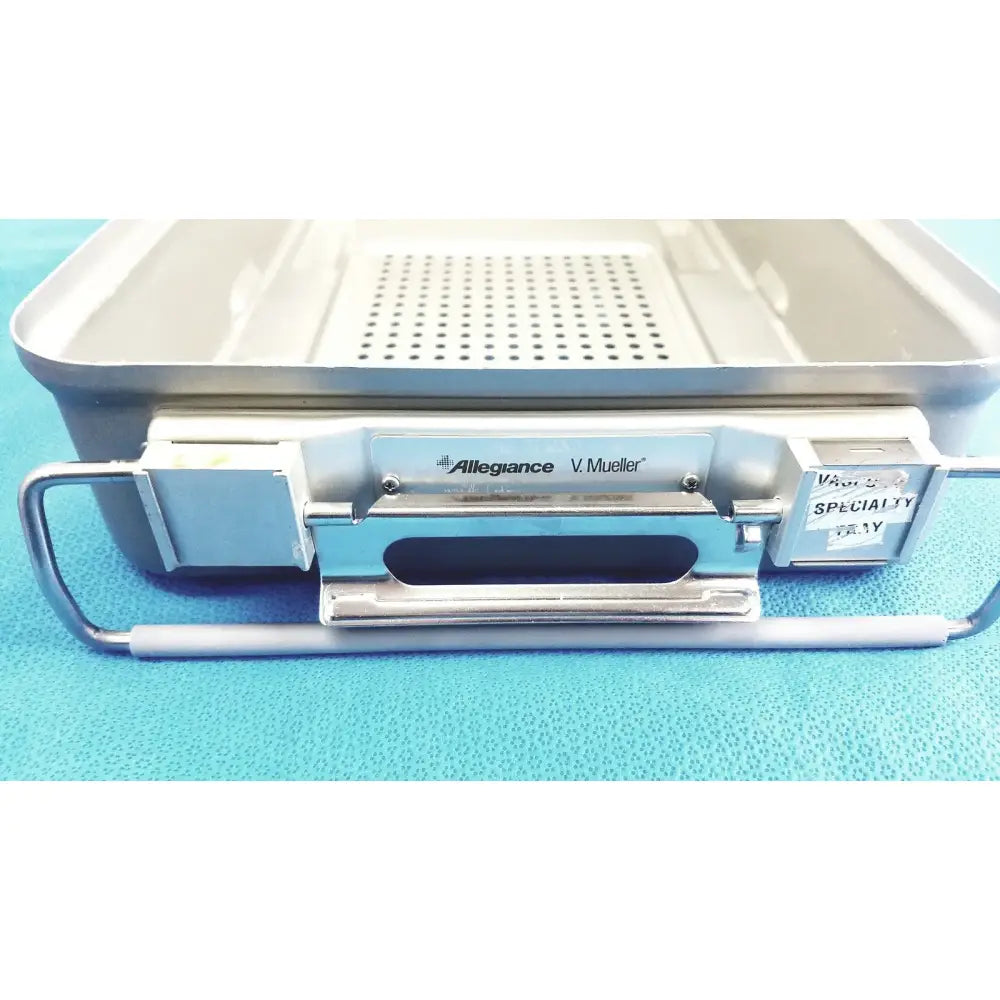 Reuse Medical Allegiance V. Mueller CD2-4B Mid-Length Perforated Sterilization Container Sterilization Trays & Cases, second-hand product photo 1