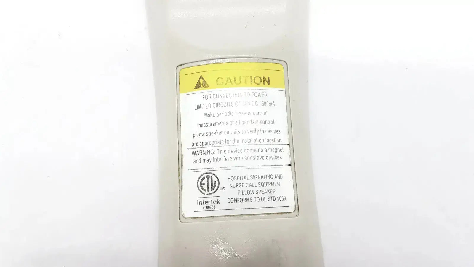 Allen Technologies Curbell Pillow Speakers Nurse Call TV Remote 416370E-0103468 Nurse Call Pillow Speaker Remote, as-is (for parts) product photo 5
