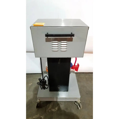 Silver metallic allied healthcare gomco model 6037 aspirator with black base and vented front panel for medical use