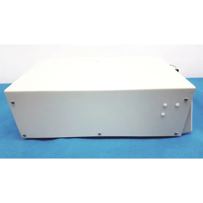 White rectangular alltech 301 pump hplc laboratory chromatography unit with metallic screws and circular side ports