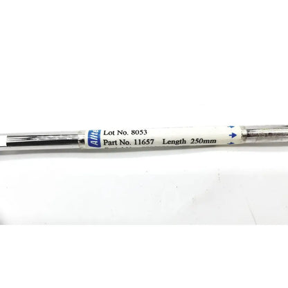 Silver metallic alltech nucleosil chromatography column with white label and blue branding length 250mm