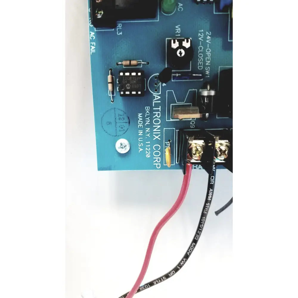 Blue altronix al400ulx power supply circuit board with black gold connectors made in usa for 12vdc or 24vdc use