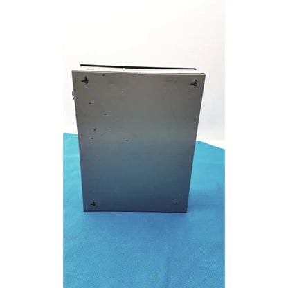Gray metallic rectangular altronix smp5ctx high current power supply charger with four corner mounting holes