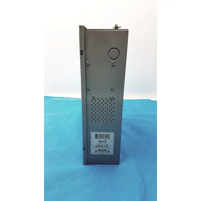 Gray metallic altronix smp5ctx power supply with perforated ventilation panel and labeled model number front view