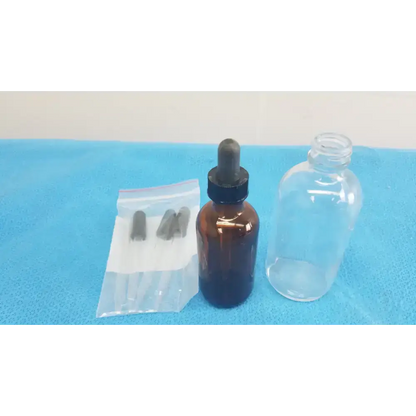 Generic Amber Glass Bottle and Clear Bottle with 3 Dropper Laboratory Dropper Bottles, second-hand product photo 1