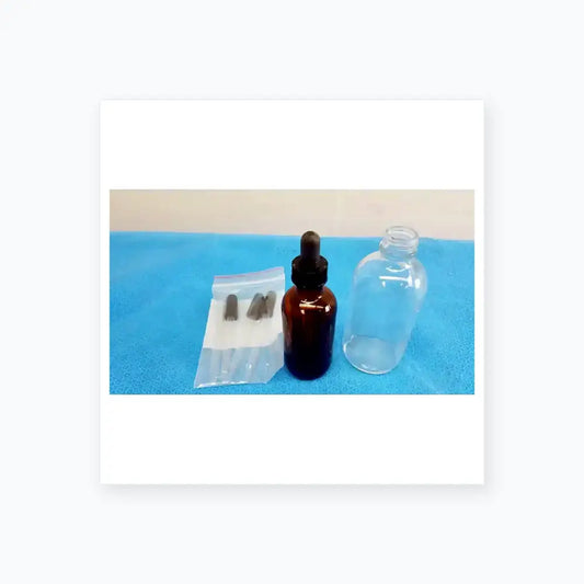 Generic Amber Glass Bottle and Clear Bottle with 3 Dropper Laboratory Dropper Bottles, second-hand product photo 1