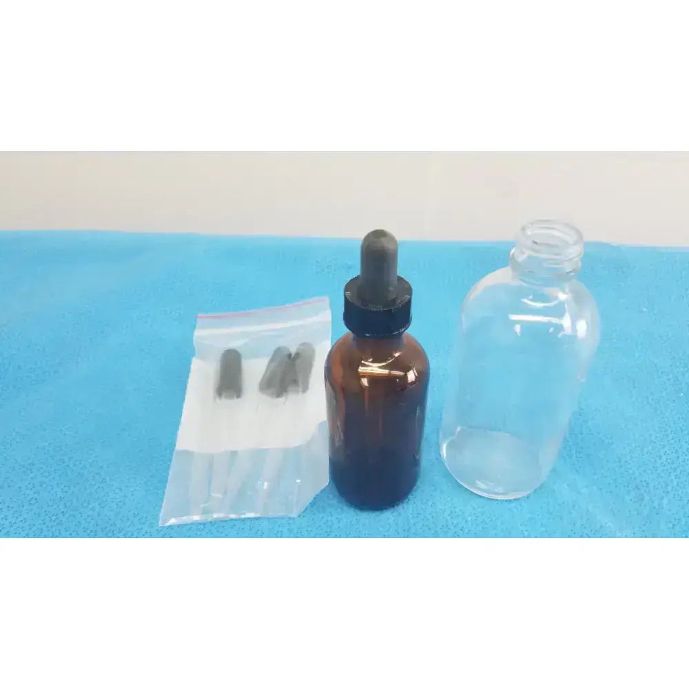 Generic Amber Glass Bottle and Clear Bottle with 3 Dropper Laboratory Dropper Bottles, second-hand product photo 1