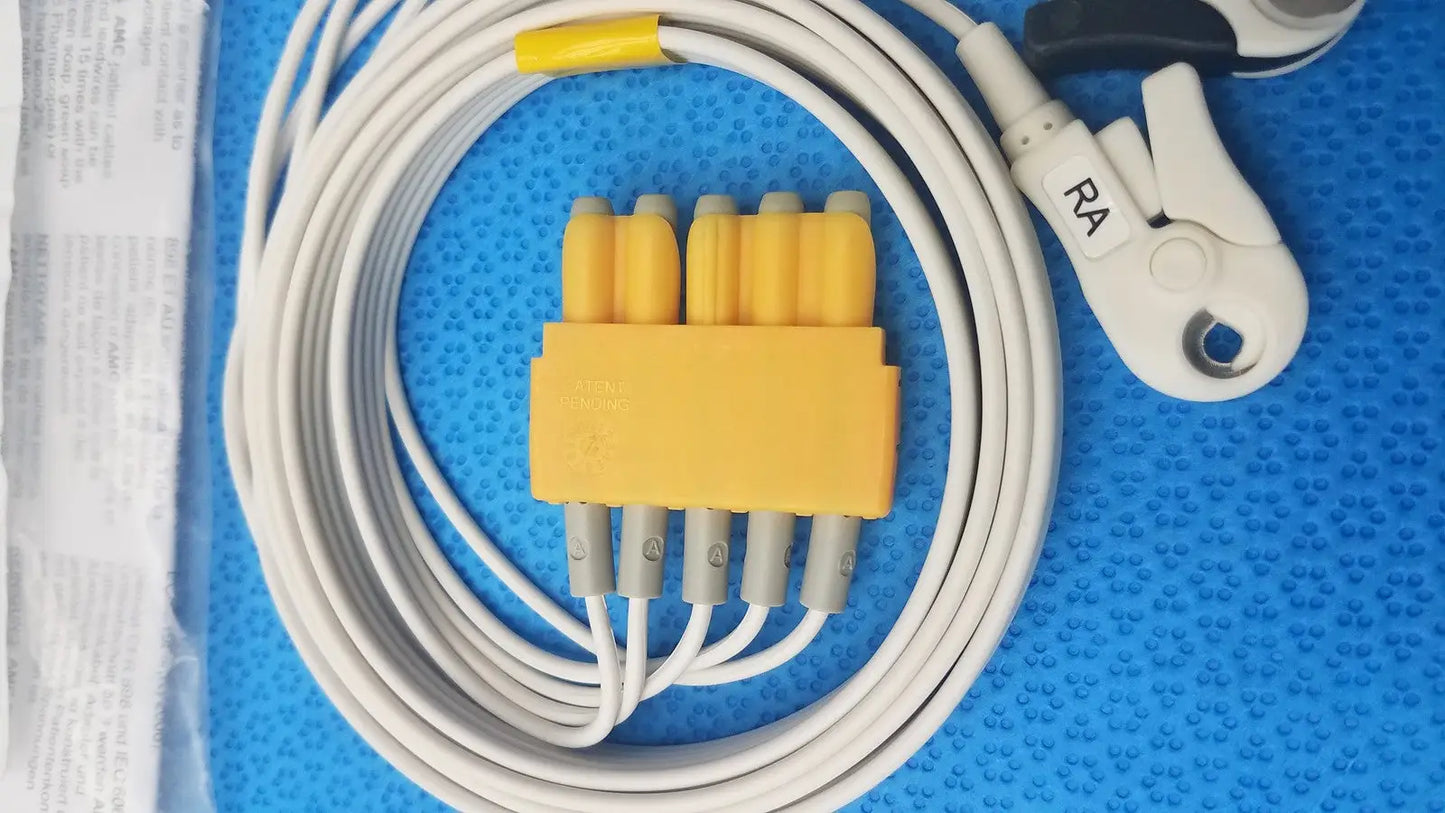 AMC 5-Lead GRPD Disposable ECG Cable – GE Multi-Link to Pinch, Shielded, 50" Disposable 5-Lead ECG Cable, second-hand product photo 3