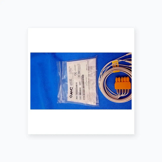 AMC 5-Lead GRPD Disposable ECG Cable – GE Multi-Link to Pinch, Shielded, 50" Disposable 5-Lead ECG Cable, second-hand product photo 2