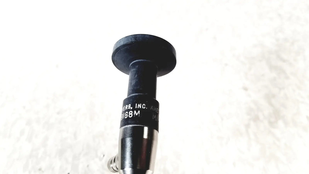 Black cylindrical microscope objective lens with metallic threaded base by american cystoscope makers FO-8168M microlens