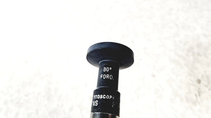 Black cylindrical microscope eyepiece with 30° foro from american cystoscope makers fo-8168m microlens model back side