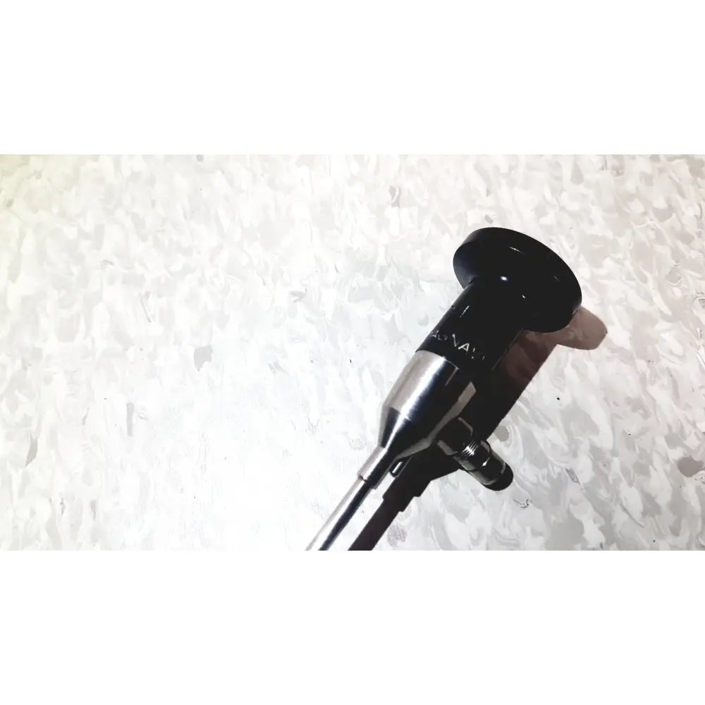 Black and silver endoscope with sleek cylindrical design by american cystoscope makers inc microlens fo-8168l