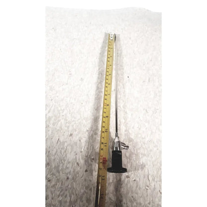 A slender metallic cystoscope with black handle and silver shaft by american cystoscope makers inc microlens fo-8168l