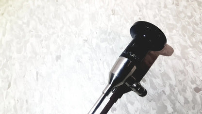 Black and silver endoscope with sleek cylindrical design by american cystoscope makers inc microlens fo-8168l