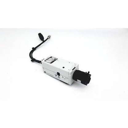 White rectangular american dynamics adcshr2412n super high resolution fixed camera with black lens and attached cable