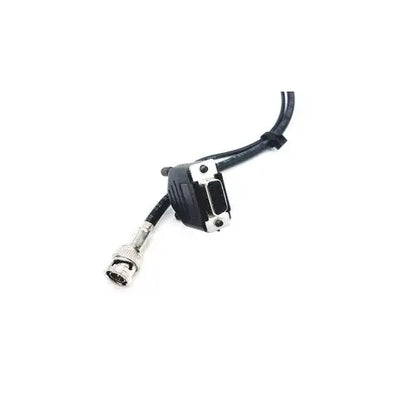 Black and silver bnc to d-sub 9-pin cable adapter with black braided sheath for american dynamics adcshr2412n camera