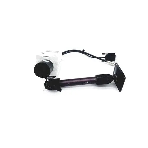 Black metal wall mount with purple cylindrical bar and attached camera housing for american dynamics adcshr2412n super camera