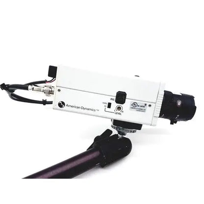 White american dynamics adcshr2412n super high resolution fixed camera with black lens and mounting hardware