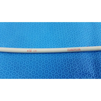 A white 50 cm plastic american endoscopy 18fr maloney tapered tungsten-filled esophageal bougie marked european