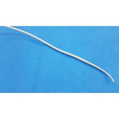 A smooth white american endoscopy 18fr maloney tapered tungsten-filled esophageal bougie with a slight curve