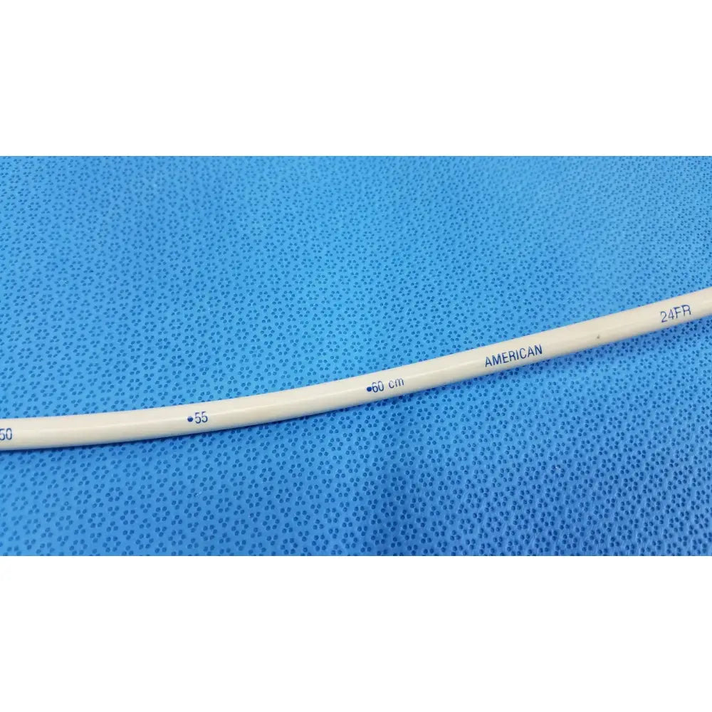 White flexible american endoscopy 24fr maloney tapered tungsten filled esophageal bougie catheter with size markings